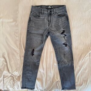 Hollister Men's Distressed Gray Skinny Jeans